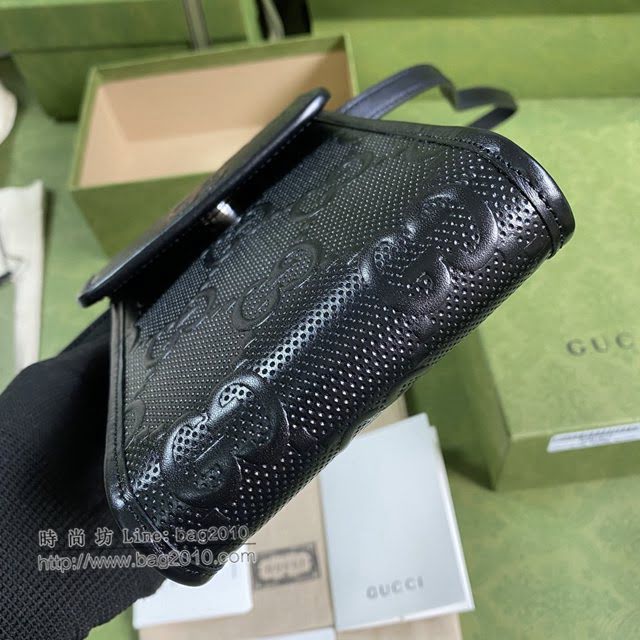 Gucci男包 古驰GG压花翻盖手机包 Gucci单肩斜挎包 625571  gdj1674